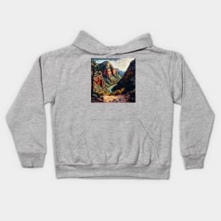 Mosaic Zion National Park Square | Angel's Landing | Utah Kids Hoodie